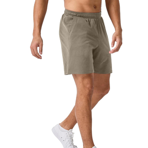 Pantalones cortos informales de alta calidad para hombre, 100% de algodón, estampado de logotipo personalizado, patrón sólido, bolsillos deportivos no tejidos para correr - Product Image 4