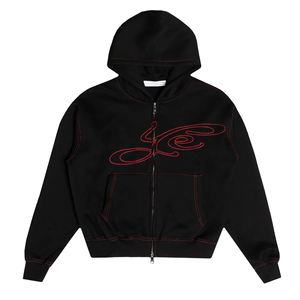 2026 Streetwear Hoodie Custom 380 GSM Mens French Terry Fleece All Over Print Rhinestone Hoodie Full Face <b>Half</b> <b>Zip</b> up Hoodie Men - Product Image 1