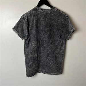 เสื้อยืดผู้ชายฟอกสีกรดผ้า100% 220กรัม, ผ้าฝ้ายสีดำเทาสไตล์ลำลอง - Product Image 2