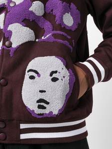 <b>Vintage</b> Winter Outdoor Baseball Bomber <b>Jacket</b> for Men Custom Embroidered Logo Sheep Skin Leather Cotton Printed Finished Product - Product Image 5