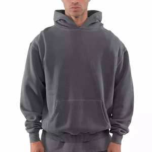 Manufacturer'<b>s</b> Custom 500gsm <b>Men's</b> Pullover <b>Hoodie</b> Embroidered Logo Cotton <b>Sweatshirt</b> 300 for Puff Print Silk Screen Solid - Product Image 2