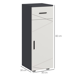 Kleankin Mueble Baño Aglomerado con Cajón y Gabinete Ajustable de 2 Niveles, 30x30x82 cm, Gris - Product Image 3