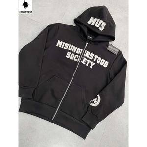 เสื้อฮู้ดพิมพ์ลายพัฟผ้าฝ้าย100% สำหรับผู้ชาย, เสื้อสวมหัวโอเวอร์ไซส์โอเวอร์ไซส์สำหรับฤดูหนาว - Product Image 4