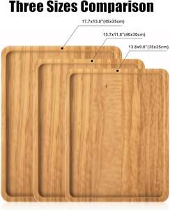 Grand plateau de service en bois écologique de 15.7x11.8 pouces pour plateau décoratif de collation de fruits de nourriture de thé de café - Product Image 6