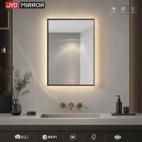 Miroir de salle de bain LED 500 x 700 avec éclairage intégré, anti-buée, à gradation progressive, vente en gros, fournisseur d'usine personnalisé