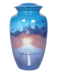 โกศเผาศพอลูมิเนียมคลาสสิกสำหรับผู้ใหญ่พร้อมการตกแต่งในร่มที่มีสีสันสวยงามใช้เก็บขี้เถ้าศพ - Product Image 5