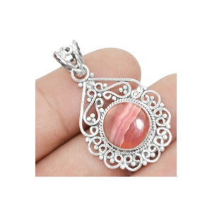 925 sólido esterlina Rodocrosita piedra preciosa joyería fina colgante moda colgante antiguo colgante para mujeres mayorista de plata - Product Image 3