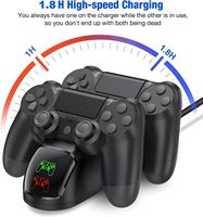 Station d'accueil de chargeur de manette PS4 pour manette Playstation 4 Station de charge à distance PS4 avec charge rapide de 1.8 heures