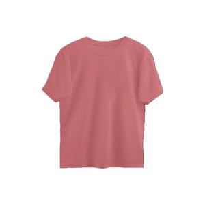 Camiseta Larga de Manga Media con Cuello Redondo para Mujer, Talla Grande, 100% Algodón Orgánico, Transpirable y Ecológica, Color Rosa Casual - Product Image 1