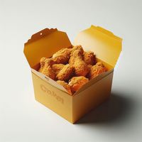 Emballage alimentaire jetable personnalisé en papier pour poulet frit, chewing-gum, croustilles, aliments pour bébés, avec revêtement UV, gaufrage, recyclé