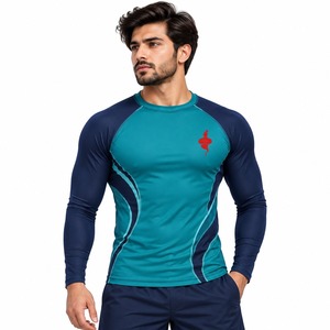 Vêtements de sport, entraînement, fitness, course à pied, cyclisme, surf, gym, activités, chemise de compression athlétique à manches longues pour hommes - Product Image 1