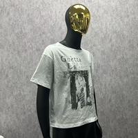 T-shirt vintage en coton pour homme, imprimé graphique, gris délavé, coupe ample et carrée, orné de strass, style streetwear décontracté et respirant