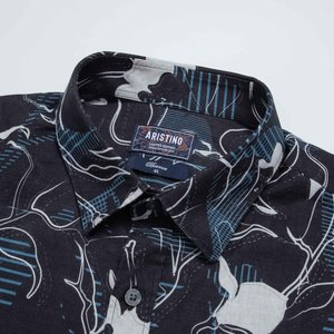 Aristino Brezza Chemise en lin à fleurs d'été pour hommes Prix chaud en gros Col mandarin Anti-rides Respirant Séchage rapide Offre Spéciale - Product Image 2