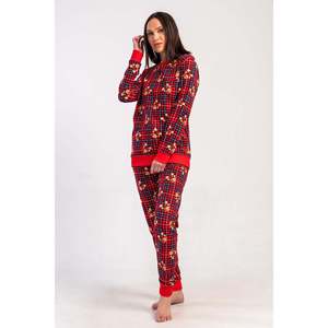 Completo Pigiama da Donna a Collo Tondo con Maniche Lunghe e Polsini - Nuovo Rosso - Nuovo Rosso - Product Image 1