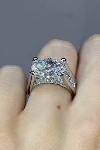 Anillo de Compromiso con Diamante Cultivado en Laboratorio de Corte Brillante de 3.75 Quilates para Mujer |   Anillo de Boda con Diamantes Rellenos y Chapado en Oro de 18K, Certificado por IGI, VVS - Product Image 6
