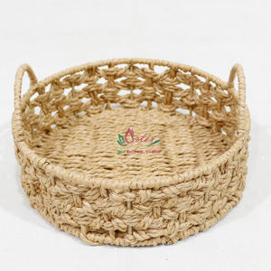 Plateau de corde en papier fait main 100% de l'usine du Vietnam avec poignées pour l'organisation et le stockage à la maison - Product Image 2