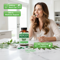 Capsules d'herbes de Neem de qualité supérieure OEM, naturelles, sans gluten, pour le soutien immunitaire, la gestion du poids, la santé des articulations, le soutien antioxydant, pour adultes