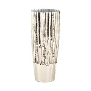 Juego de 2 Floreros de Aluminio Plateado con Diseño Hecho a Mano Perfecto para Decoración de Mesa y Centros de Mesa - Product Image 3