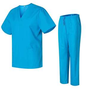 Diseño de moda uniformes de manga corta para hombres cuello en V conjunto de uniformes de enfermera médico suave elástico uniforme médico para hombres - Product Image 6