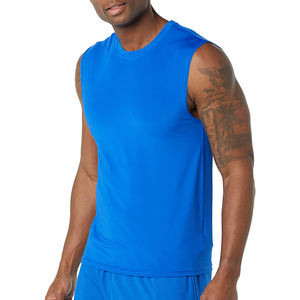 Camiseta sin mangas de manga corta de Color sólido de última moda para hombre, Jersey de rayas informal de diseño personalizado, método de tejido de punto - Product Image 3