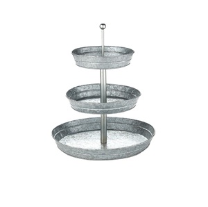 Alta llegada al por mayor único redondo galvanizado soporte de pastel de metal decorativo de hierro para servir pastel y cupcakes - Product Image 5