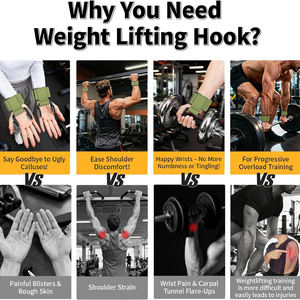 Ganchos de Levantamiento de Pesas para Hombres y Mujeres, 330 LB, Resistentes, con Correa de Muñeca para Levantamiento de Pesas, Dominadas y Fuerza - Product Image 5