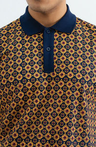 Polo de golf en polyester 100% de haute qualité pour hommes, avec logo personnalisé, impression décontractée par sublimation sur tissu tricoté - Product Image 2