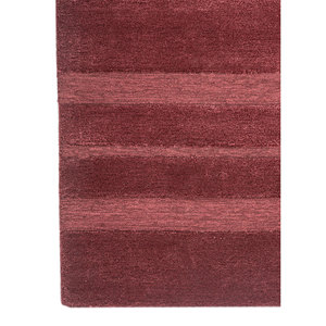 Alfombra Rectangular Abstracta a Rayas de Lana y Viscosa Hecha a Mano en Rojo y Naranja para Sala de Estar o Pasillo -TNQ-3299 - Product Image 4