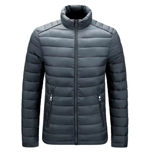 OEM venta al por mayor personalizado multicolor liso chaqueta acolchada Slim Fit High Street acolchado abrigo de invierno cremallera bolsillos Stand Collar chaqueta - Product Image 3