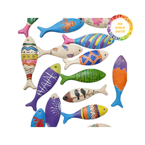 ของตกแต่งปลาทะเลทำจากไม้คุณภาพสูงสำหรับบ้านหรือร้านค้าดีไซน์แบบดั้งเดิมที่ทำด้วยมือน้ำหนักเบา - Product Image 3