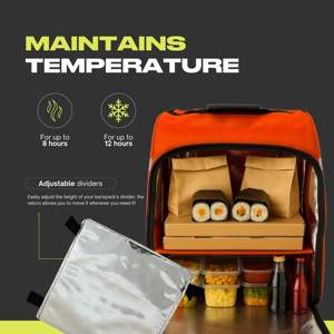 Sac à dos classique pour la livraison de nourriture, isolé, imperméable et facile à transporter - Product Image 4