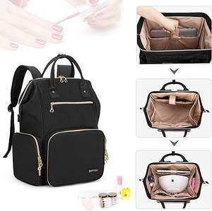 Tas Ransel Organizer Perlengkapan <span class=keywords><strong>Nail</strong></span> Tech Ukuran Besar 56 Botol, Kantong Kosmetik Lepas Pasang, Tempat Penyimpanan Alat Kecantikan, Tas Cat Kuku - Product Image 3