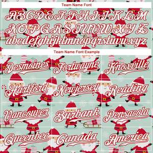 Camiseta de béisbol auténtica 3D personalizable verde rojo-blanco conjunto de ropa deportiva de Navidad para adultos unisex de talla grande transpirable - Product Image 4