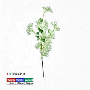 Fleurs artificielles blanches en soie, branches de bougainvillier AFF Stick 31.2 - Product Image 1