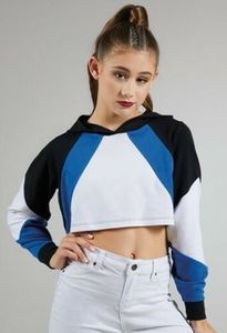 Women's V-Neck Fleece Oversized Pullover <b>Tops</b> Casual Winter <b>Cropped</b> Hoodie Sweatshirts Lined Front Short Wholesale - Product Image 6