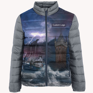 Chaqueta acolchada de plumón para hombre con LOGOTIPO personalizado 2023 de alta calidad, chaquetas acolchadas de gran tamaño lisas de gran tamaño para invierno - Product Image 3