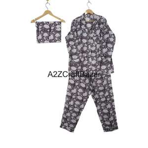Conjunto de Pijama de Algodón 100% Transpirable y Elegante con Estampado Floral y Mangas Largas para Mujer, Ideal para Dormir en Verano - Product Image 6