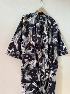 Robe kimono en coton 100% imprimé à la main, imprimé floral, peignoir long, robe de chambre d'été, vêtements de nuit, cadeau unisexe, taille unique - Product Image 3