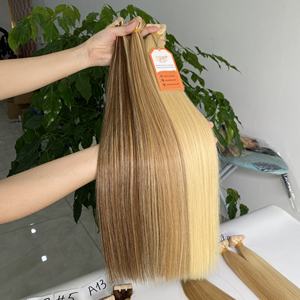 Extensiones de cabello humano virgen vietnamita 100% sin procesar, con cinta adhesiva, lisas, colores personalizables, extensiones Remy con cinta adhesiva. - Product Image 5
