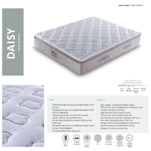 Matelas orthopédique double face Daisy, durable, contemporain, mousse haute densité, tissu en polyester respirant, 30 cm, taille King - Product Image 2