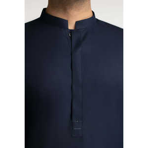 Traje Shalwar Kameez de Algodón Azul Marino para Hombre, Estilo Pakistaní, para Fiestas, Estilo Indio - Product Image 4