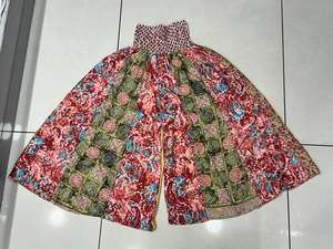 Pantalon jupe Boho Hippie en soie pour femmes, pantalon léger Hippie ample de printemps, couche de soie florale taille haute à la mode - Product Image 2