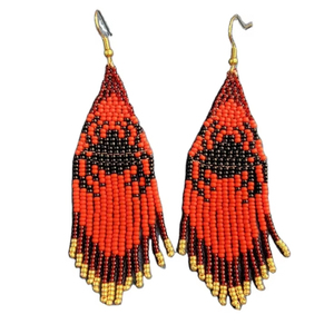 Pendientes de cuentas de moda de Halloween hechos a mano, diseño de flecos colgantes de araña de calabaza de lentejuelas de la India - Product Image 1
