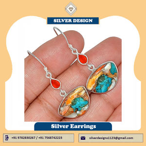 Pendientes de gota de ópalo etíope de Plata de Ley 925 hechos a mano, joyería fina multicolor de diseñador, estilo bonito, tendencia, Ópalo - Product Image 6