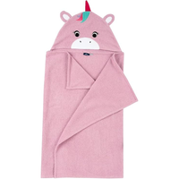 Poncho de toalla de felpa sin mangas absorbente suave para niñas, albornoz de secado rápido, lavable a máquina, patrones coloridos, tejido agradable a la piel