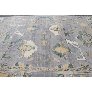 พรมวินเทจขนาดใหญ่พิเศษ 9.7x14.5 ฟุต (297x442 ซม.) พรมขนสัตว์สีเทาตุรกี - Product Image 4