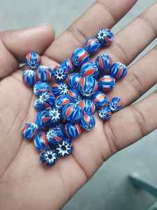 Best Quality Indian Chevron Design Lampwork <b>Crystal</b> & Glass <b>Beads</b> Colorful Natural Decorative Lighting for Jewelry Making - Product Image 6