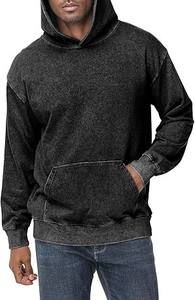 Sudadera con capucha de diseño minimalista para hombre, forro polar grueso, Material suave para hombre, forro polar de algodón de gran tamaño, estilo callejero, lavado ácido - Product Image 4