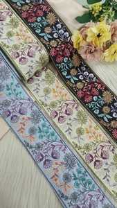 ผ้าลูกไม้ปักลายดอกไม้สามสีกว้าง2นิ้วสำหรับเสื้อผ้าและชุดสูทสีพาสเทลอ่อนสำหรับขายต่อ - Product Image 6