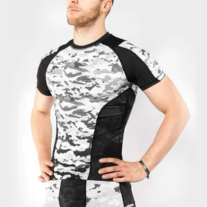 Nouveauté 2026 Vente en gros Rashguard de compression pour homme en polyester de haute qualité à manches courtes - Product Image 4